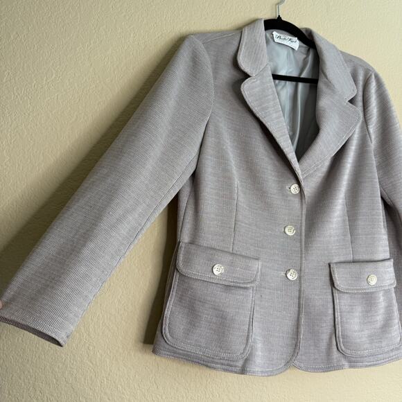 VTG Butte Knit Blazer Jacket Women Large Knit Business Cozy Neutral Minimalistic - Picture 13 of 14